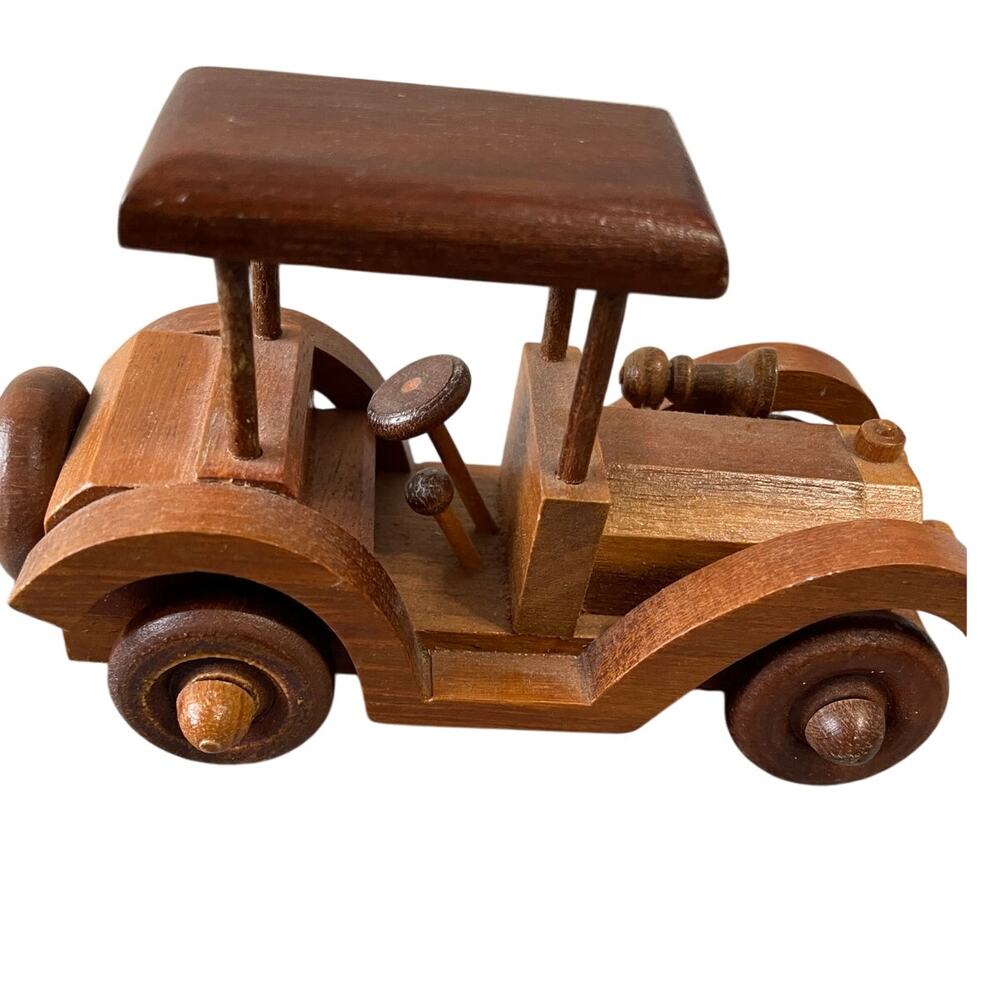 Handcrafted Wooden Replica of Vintage Car